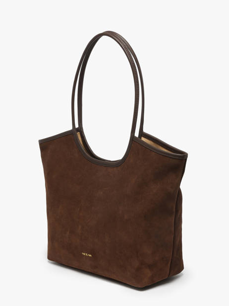 Schoudertas Milan Suède Leder Nat et nin Bruin vintage MILAN ander zicht 2